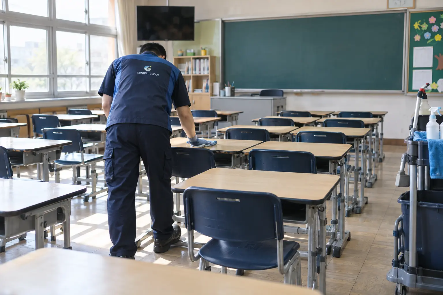 성실크린 파주 학교청소 현장